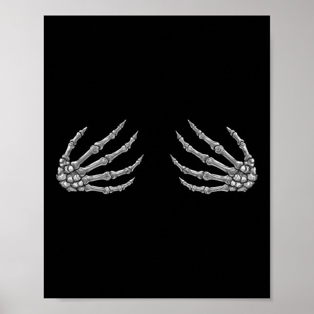 Póster Mujeres de manos Skeleton - Banda de rock de Hallo (Frente)