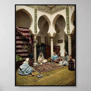 Póster Mujeres del Moorish que hacen las alfombras