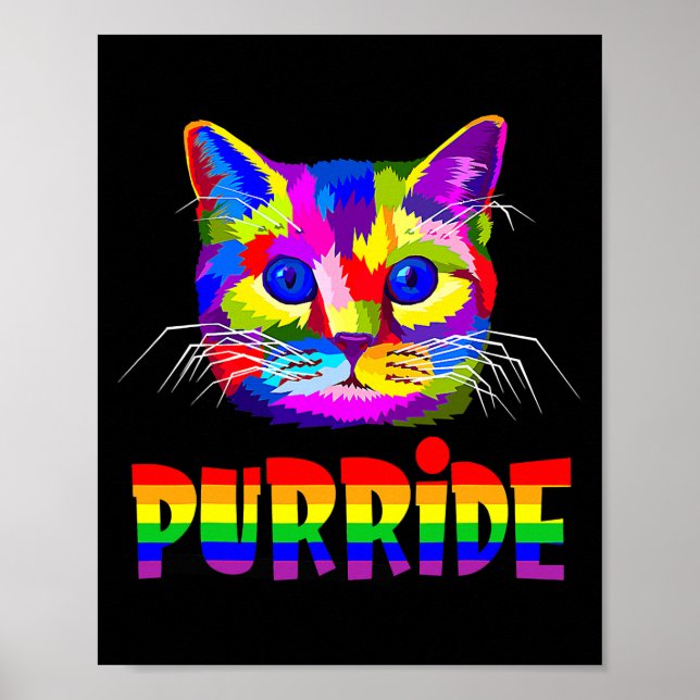 Póster Mujeres del Orgullo Gay Hombres Gato LGBT Gift Pur (Frente)