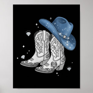 Póster Mujeres Denim & amp; Diamantes Tee negro Vaca occi