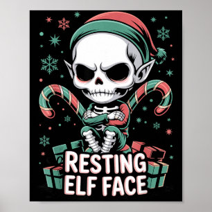Póster Mujeres Divertidas Cara de Elfo Descansando Navida