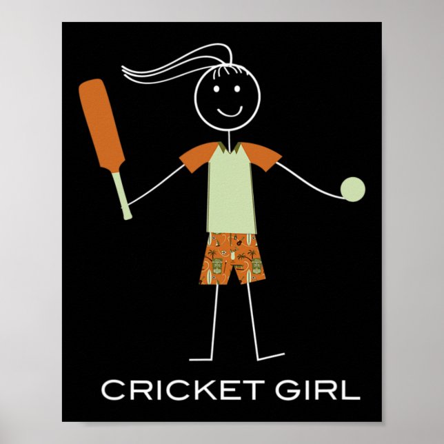 Póster Mujeres Divertidas de Cricket  (Frente)