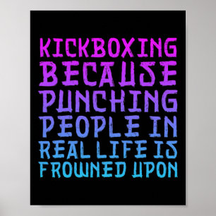 Póster Mujeres Divertidas Kickboxing Golpear a la Gente E