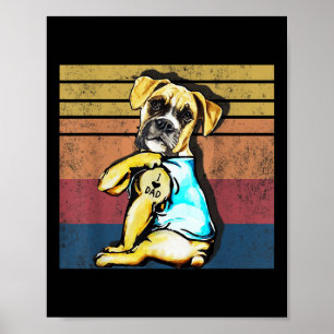 Póster Mujeres divertidas regalos de perro Boxer I Love D