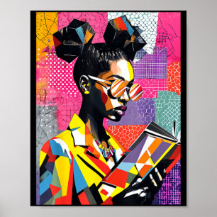 Póster Mujeres educadas de la historia negra geométrica l