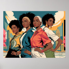 Póster Mujeres empoderadas en la moda urbana