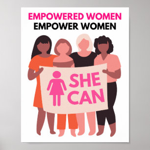 Póster Mujeres empoderadas, mujeres empoderadas en la ima