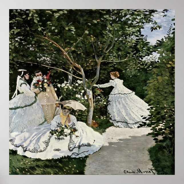 Póster Mujeres en el jardín de Claude Monet (Frente)