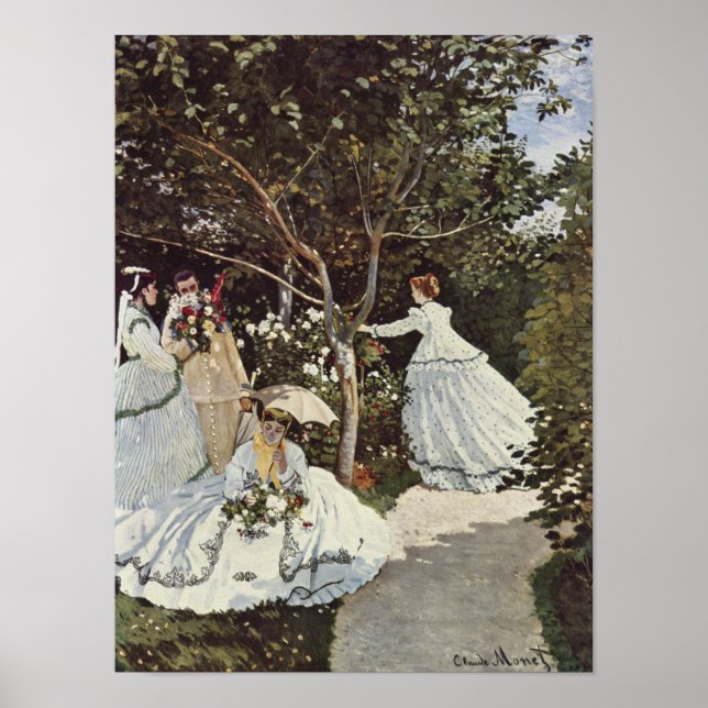 Póster Mujeres en el jardín de Claude Monet (Frente)