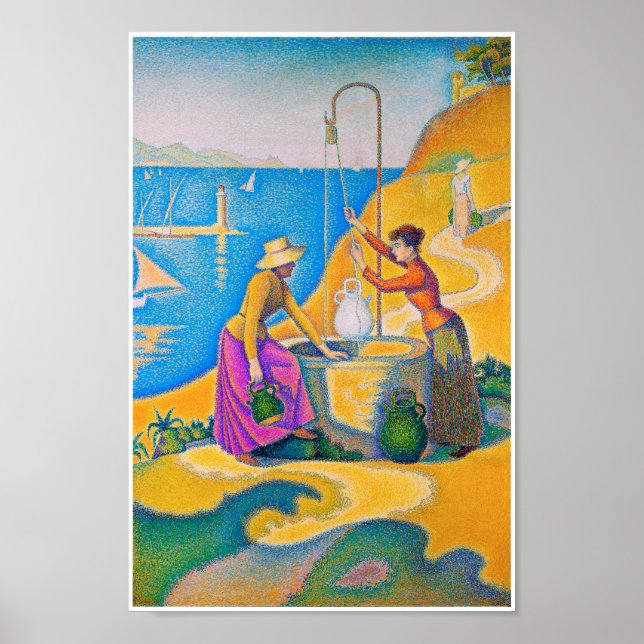 Póster Mujeres en el pozo, Signac (Frente)