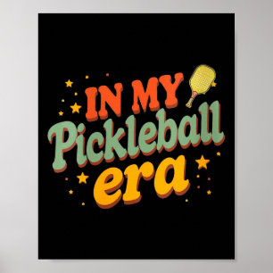 Póster Mujeres en la era del pickleball jugadora retro de