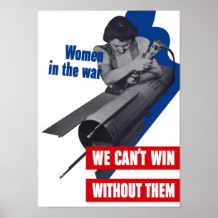 Póster Mujeres en la guerra -- Propaganda de WWII