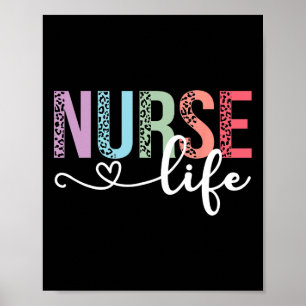 Póster Mujeres Enfermeras Vida Rn Lpn Cna Leopard Enferme