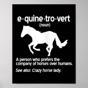 Póster Mujeres Equinetrovert Definition Equine Horse Lady