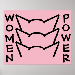 Póster Mujeres estilo retro Poder Pussy Cat Oars