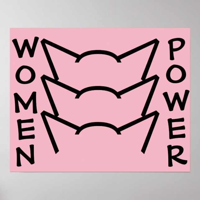 Póster Mujeres estilo retro Poder Pussy Cat Oars (Frente)