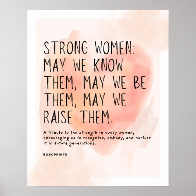Póster Mujeres fuertes - Cita Inspiradora para mujeres (Frente)