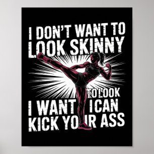 Póster Mujeres Fuertes de Kickboxing Motivación de Fitnes
