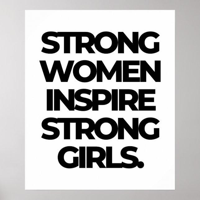 Póster Mujeres fuertes inspiran a Chicas fuertes - femini (Frente)