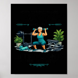 Póster Mujeres Fuertes Mayores de 70 Fitness de Levantami