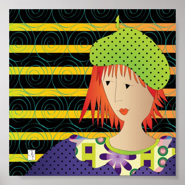 Póster Mujeres Gorras Beret Poster (Frente)