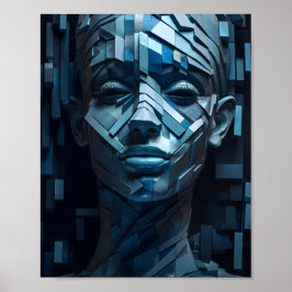 Póster Mujeres hermosas geométricas frente a la forma de