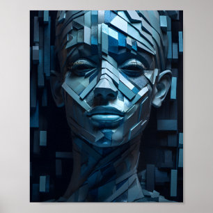 Póster Mujeres hermosas geométricas frente a la forma de