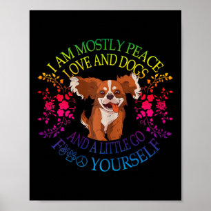 Póster Mujeres Hermoso Perro Dice Soy Mayormente Paz Amor
