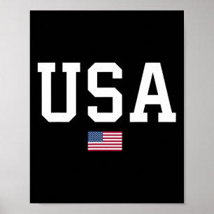 Póster Mujeres Hombres Niños EEUU Bandera Americana Patri