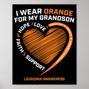 Póster Mujeres Hombres Que Uso Naranja Para Leucemia De N
