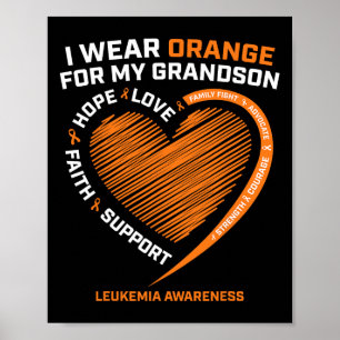 Póster Mujeres Hombres Que Uso Naranja Para Leucemia De N