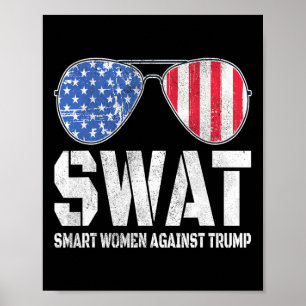 Póster Mujeres inteligentes contra Trump gracioso anti-Tr