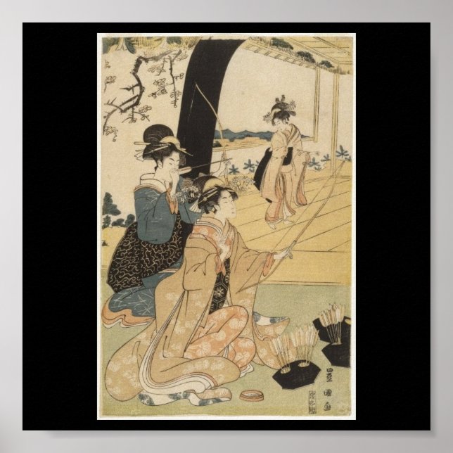 Póster Mujeres japonesas practicando tiro con arco c. 179 (Frente)