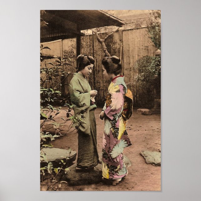 Póster Mujeres japonesas ventilatorias (Frente)