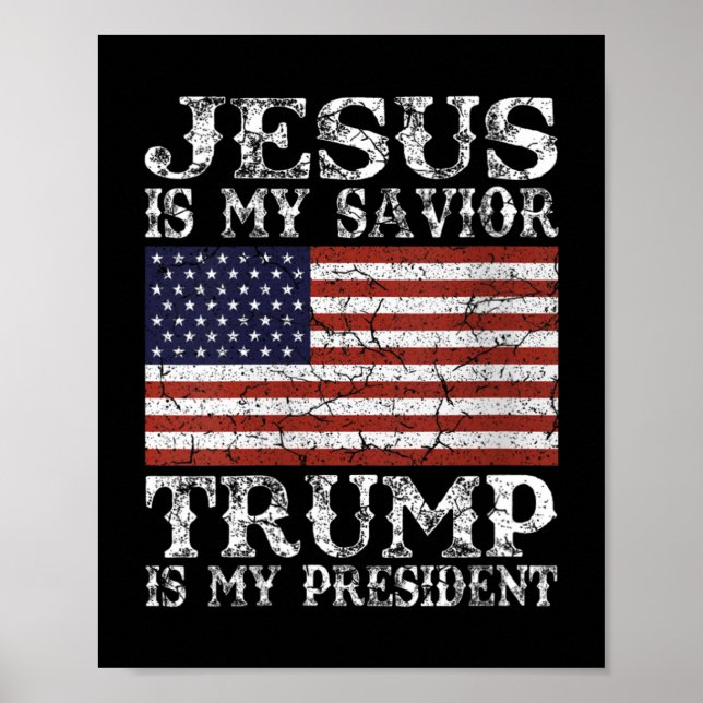 Póster Mujeres Jesús es mi salvador Trump es mi president (Frente)