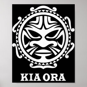 Póster Mujeres Kia Ora Cultura Maorí Símbolo Baile Haka N