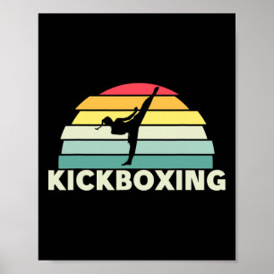 Póster Mujeres Kickboxing Artes Marciales Retro Karate Ch