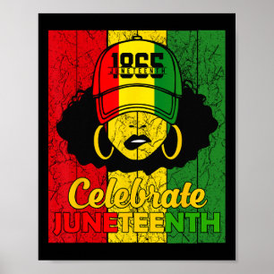 Póster Mujeres Moño Desordenado Juneteenth Celebrar Día d