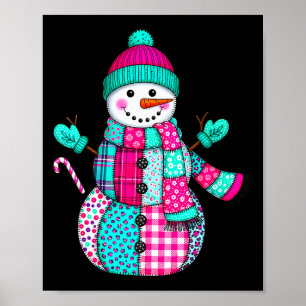 Póster Mujeres Navidad Parche Snowman Preppy Retro Me