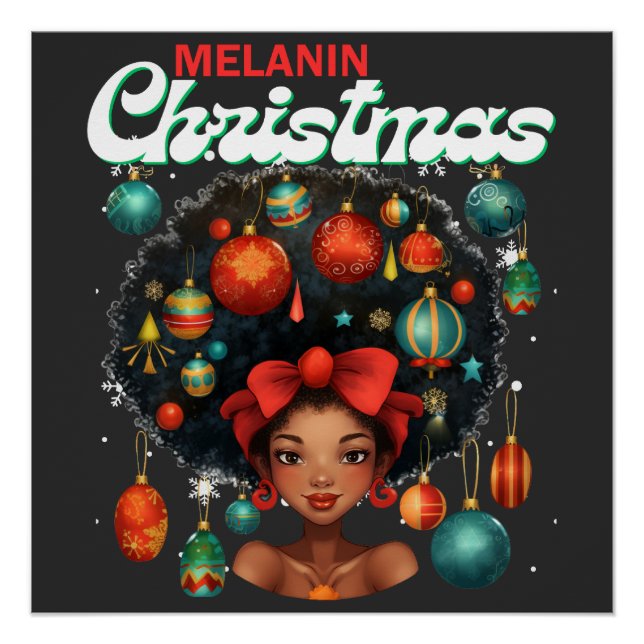 Póster Mujeres negras Navidades melanin sista Xmas Sistas (Anverso)