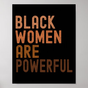 Póster Mujeres Negras Son Poderosas Mujeres del Mes de la