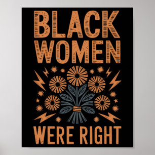 Póster Mujeres Negras Tenían Razón Floral Boho Resistir A
