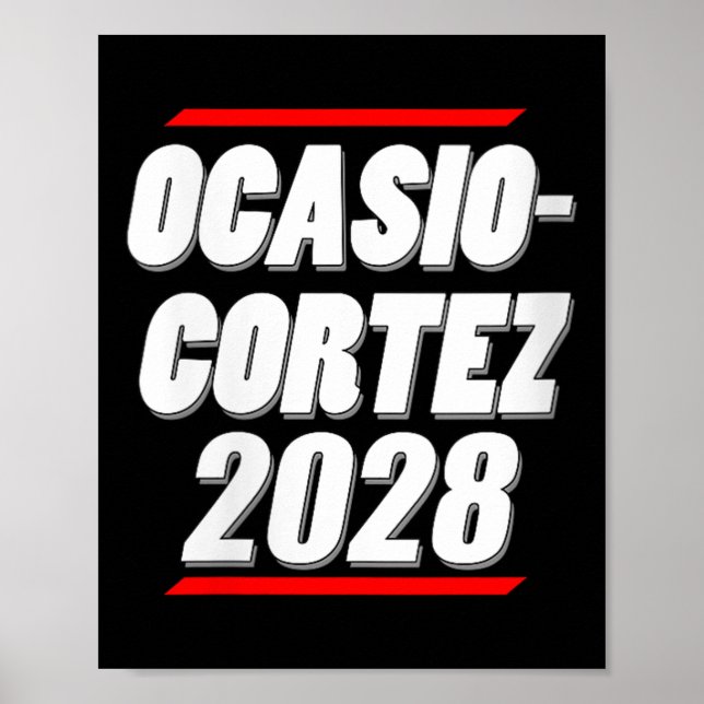 Póster Mujeres Ocasio-cortez 2028 - ¡Aoc Para Presidente! (Frente)