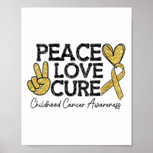 Póster Mujeres Paz Amor Concienciación sobre el cáncer in
