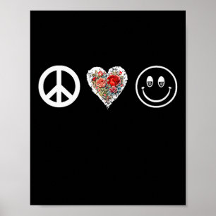 Póster Mujeres Paz Amor Sonríe Con Todo Tu Corazón - Feli