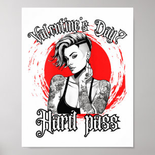 Póster Mujeres por el Día de San Valentín tatuado en pare