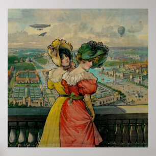Póster Mujeres que miran la feria de mundo, 1904