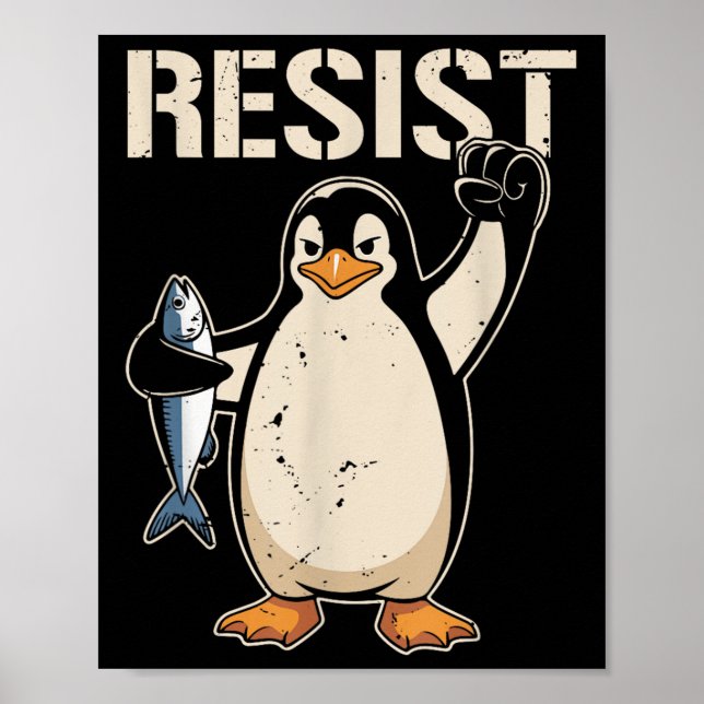 Póster Mujeres resistentes al activismo pingüino (Frente)