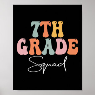 Póster Mujeres retro Groovy de sétimo grado feliz primer 