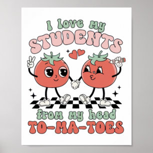 Póster Mujeres Retro I Love My Students Valentine Teacher